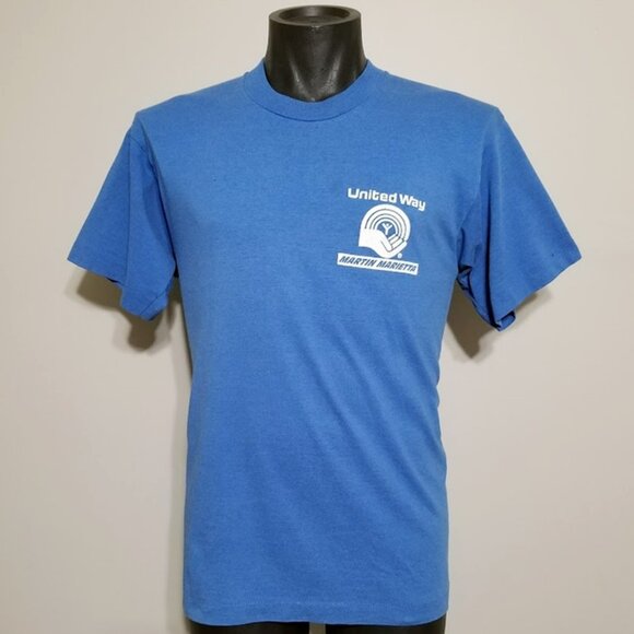 RARE Vintage Martin Marietta Space Shuttle T Shirt Size L UNITED WAY USA Tee - Picture 6 of 15